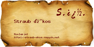 Straub Ákos névjegykártya